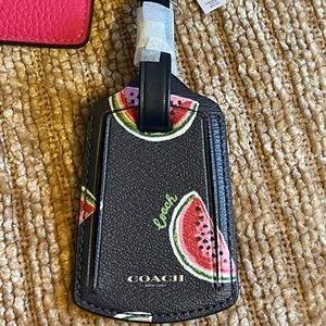 COACH Leather WATERMELON 🍉 Luggage Tag